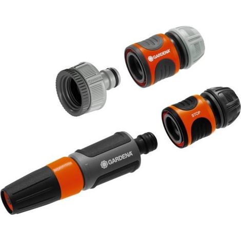Pistolet + set de raccordement diam 15mm 5 pièces GARDENA