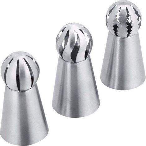 3-teiliges Spritztüllen-Set, Spritzbeutel-Zubehör aus Edelstahl 304 – Geeignet für Tortendekoration – Geeignet für Kuchen, Kekse und Gebäck (1/5)
