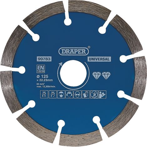 Draper 99783 Segmented Diamond Blade – 125mm for Cutting Hard Materials