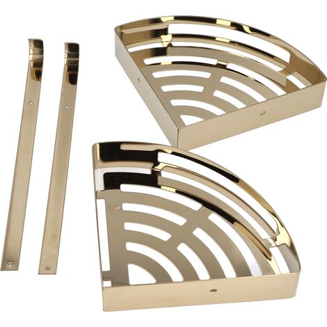 Étagère d'angle pour douche métal inox 304 murale, rangement salle de bain triangle étagere colonne cuisine wc chambre étudiant 2 niveaux (1/5)