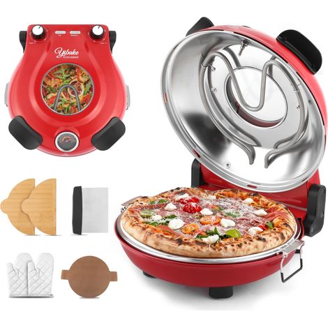 Four Pizza Electrique, Cuit une Pizza en 4 minutes, Pierre à pizza de 31cm, Max 420°C Four a Pizza, 1200W, Pelle à Pizza, Grattoir et Recettes inclus (1/5)