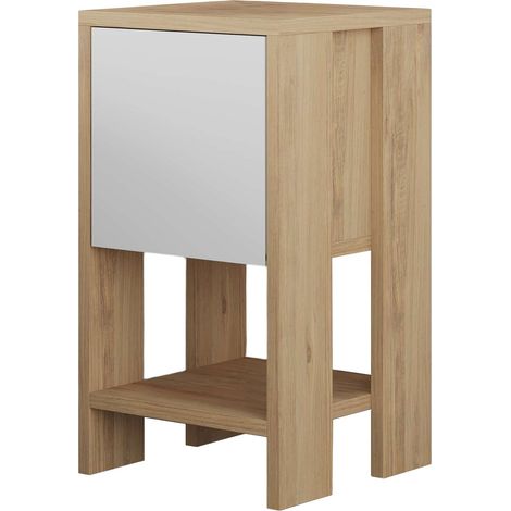 Table de chevet en bois "Ema" 30 x 30 x 55 cm - Chêne saphir