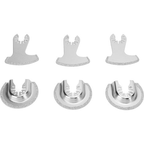 6-teiliges Set oszillierender Diamant-Segmentsägeblätter für die Holzbearbeitung, Hartmetall, multifunktional (1/5)