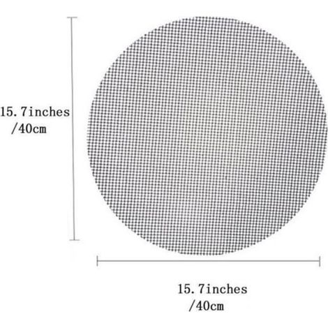 Tapis De Cuisson - Grille Antiadhésive Réutilisable Pour Barbecue Rond - 40 X 40 Cm - Découpable - Fibre De Verre - 2 Pièces (1/4)