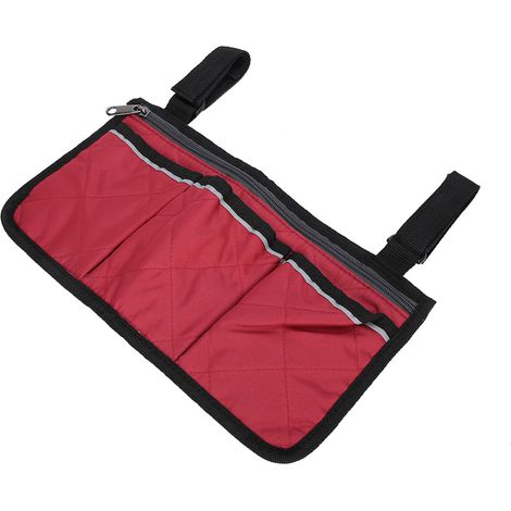 Sac de rangement suspendu grande capacité pour fauteuils roulants, organisateur d'accoudoir, facile à transporter, pour bouteille de vin. (1/5)