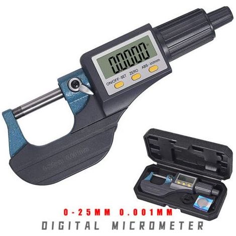 Elektronisches Mikrometer, Wanddickenmikrometer, digitales Mikrometer 0–25 mm, 0,001 mm (1/5)