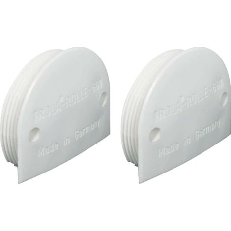 Cyclingcolors – Chariot pour portes coulissantes linéaires Ø35mm – Axe renforcé – Galet convexe en plastique blanc – Charge max 25kg – Épaisseur min 16mm (1/2)