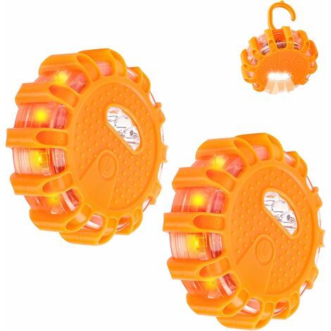 Gyrophare LED 2 pcs, Balise de Signalisation Lumineuse, Lumière d'urgence d'Avertissement, éclairage d'urgence avec Base Magnétique et 9 Modes Clignotant pour Voiture, Camion Bateau(2 pcs) (1/5)