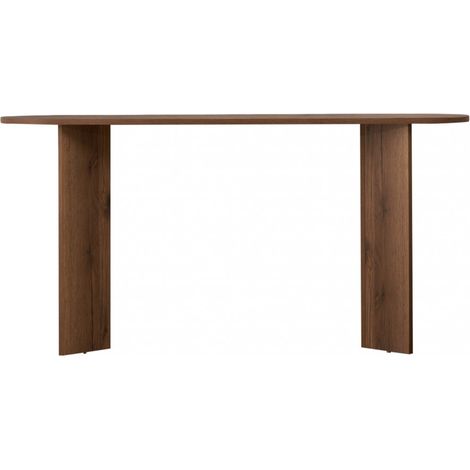 Console d'entrée design minimal ovale Sira - Marron Noyer (1/5)