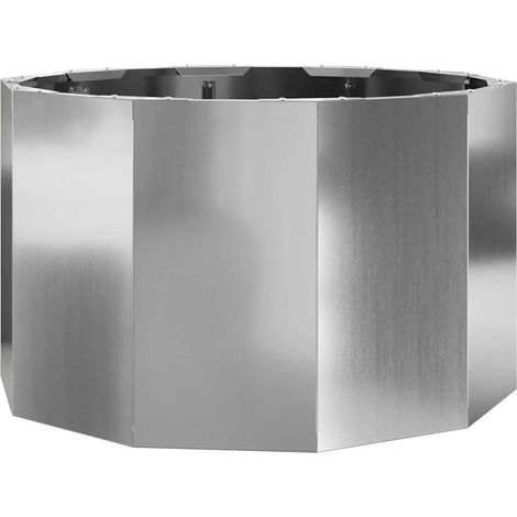 Fioriera rotonda moderna da esterno 60 x 60 x 35 cm resistente agli agenti atmosferici tocco elegante in acciaio zincato argento 020052983