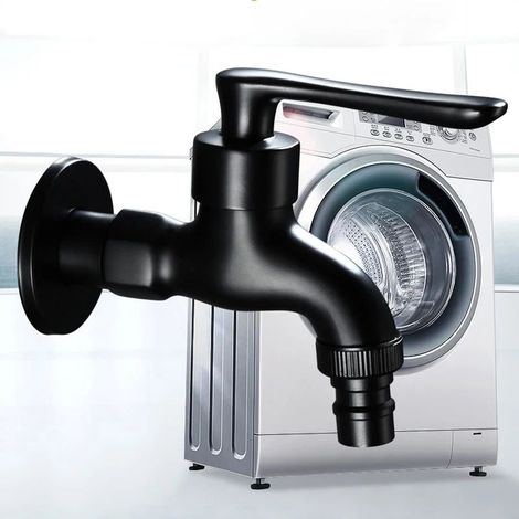 Black Brass Wall Mounted Faucet Bathroom Corner Washer Outdoor Garden Outdoor Faucet Toilet (1/5)