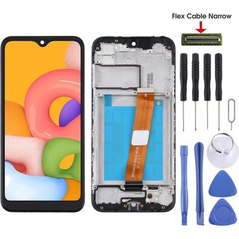 Compatible with the Samsung Galaxy A01 SM-A015F LCD touchscreen, with frame and narrow flex cable (1/4)