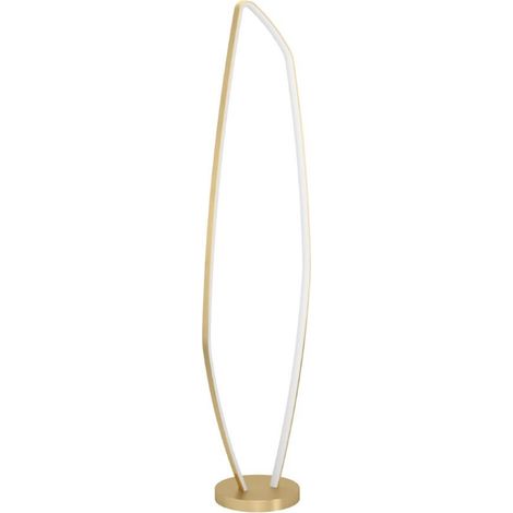 Lampe debout Vallerosa aluminium, LED brossé en laiton en laiton 25,2W 3000K L: 29 cm H: 128,5 cm avec interrupteur de repose-pieds (1/3)