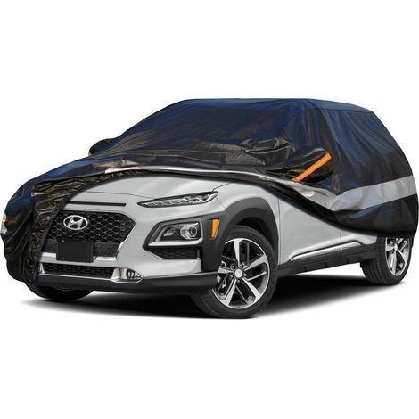 Autoabdeckung 10 Schichten Wasserdicht Atmungsaktiv für Hyundai Kona (2017-2023) Schwarz (1/5)
