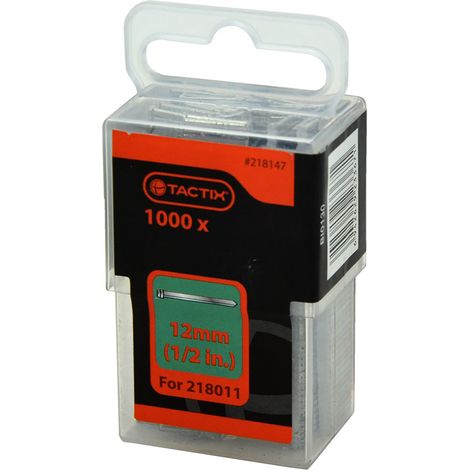 Tactix 1000 Brads 12mm Nails Set for Wood and Plasterboard, perfect for various DIY projects and construction needs. Ideal screws for wood with a strong, durable design. (1/5)