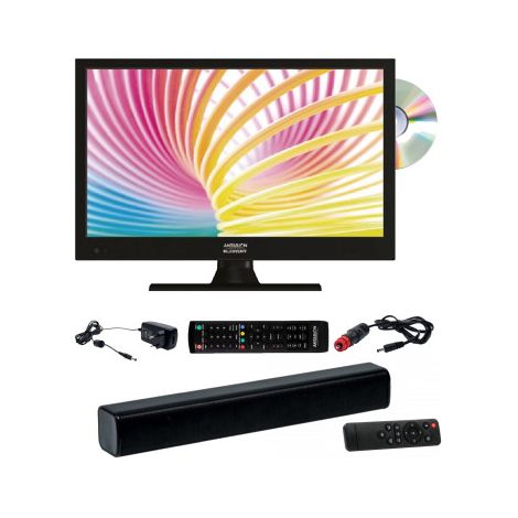 Pack ANTARION TV LED 15.6" 39cm Télévision HD DVD intégré + Barre de Son Compact Bluetooth (1/5)