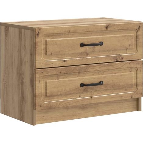 vidaXL Armadio da Notte Rovere Artigianale 62 x 34,5 x 44,5 cm