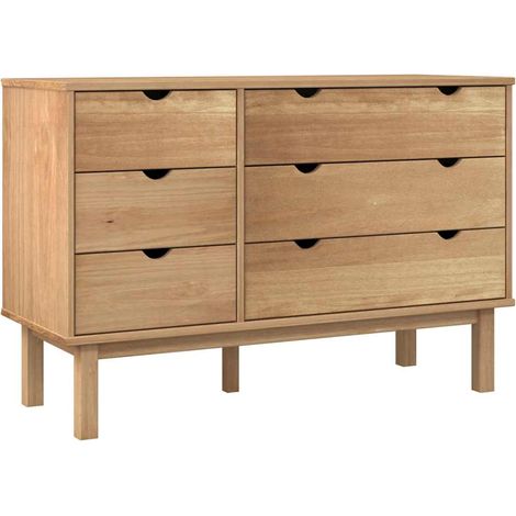 Maison Exclusive - Cassettiera OTTA 111x43x73,5 cm cm in Legno Massello di Pino (1/5)
