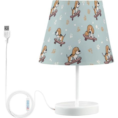 Kcldeci Lampe de chevet motif chien beagle sur planche à (1/5)