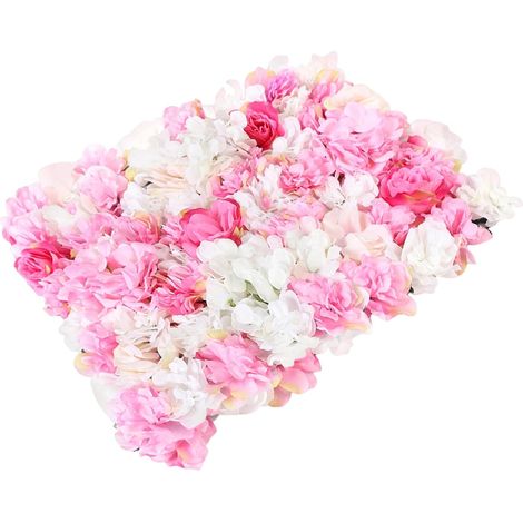 20-Stücke Künstliche Blumenwand Panel 60×40cm, DIY Seidenblumen Kunstblumen Rose+ Hortensie+ Dahlie für Hochzeit Dekor Party Hintergrund