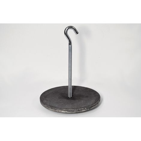 CA151B - Deflector de 20 cm + Gancho roscado - Deflector con asa para estufa, placa deflectora, deflector de hierro fundido para caldera de calefacción (1/5)