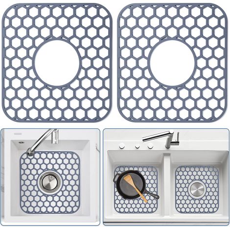 Lot de 2 couvercles d'évier en silicone, pour éviers de cuisine avec bonde centrale - Accessoires de cuisine 30,5 cm x 28 cm (1/5)