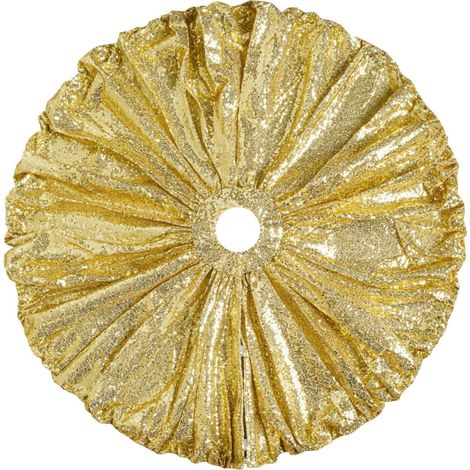 Jupe Pour Arbre De Noël - Sequins Dorés - Diamètre 85 Cm - Décoration Festive Pour Sapin - 1 Pièce (1/5)