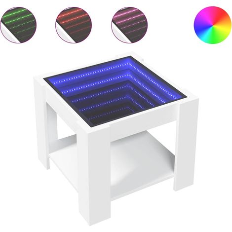 Maison Exclusive - LED-Couchtisch Weiß 53x53x45 cm Holzwerkstoff