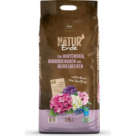 PATZER NATUR Erde BIO für Hortensien Rhododendren & Heidelbeeren torffrei - 18 Liter