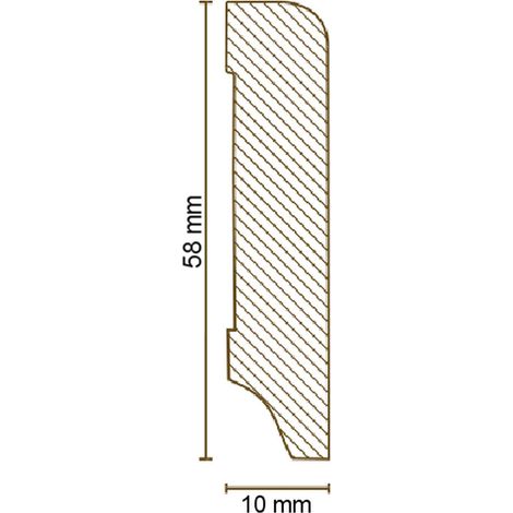 Außenecken Für MDF Sockelleisten 10 x 58 x 400 mm MDF-Kern foliert Weiß zum Kleben, Schrauben & Nageln Aussenwinkel by PROVISTON (1/5)