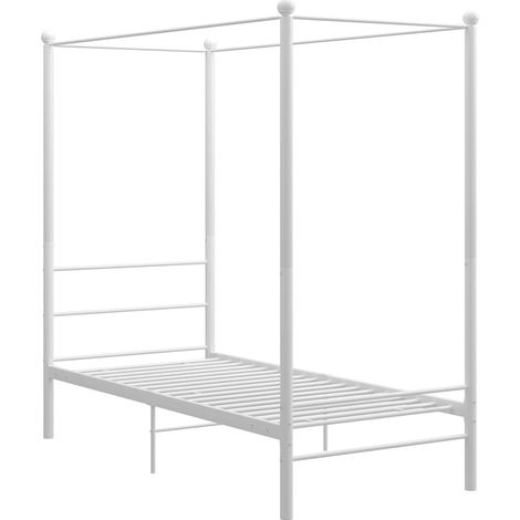 Maison Exclusive - Himmelbett Weiß Metall 100x200 cm (1/5)