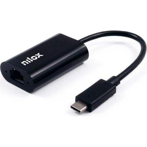 Nilox Adattatore USB-C a RJ45 Gigabit Ethernet Cablato Nero per PC e Portatili (1/3)