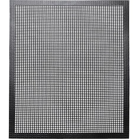 Tapete para parrilla, tapete antiadherente reutilizable para asar carne y verduras, 40 x 33 cm, negro con bordes elevados (1/5)