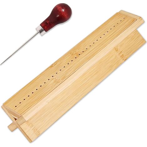 Ensemble de reliure en bambou avec perforatrice et poinçon, outil de reliure pour livres, outil de bricolage pour carnet de notes (1/5)