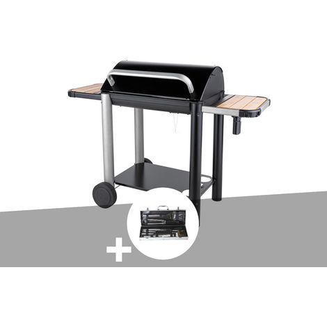 Barbecue charbon Vulcano 3000 + Malette 8 accessoires inox - Somagic (1/2)