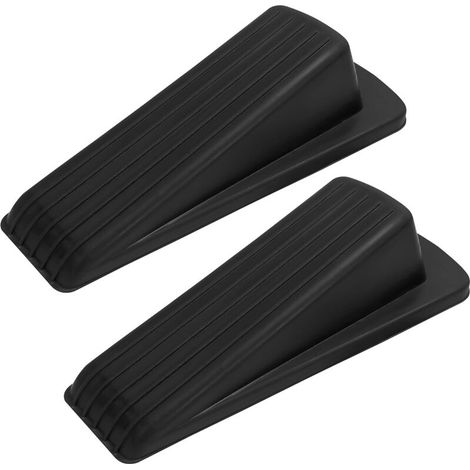 Robuster Türstopper aus Gummi für den privaten und gewerblichen Bereich, schwarz, 11,9 cm x 5,6 cm x 3,8 cm, 2er-Pack (1/4)