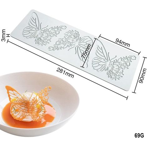 JSSEVN-moldes de silicona 3D con forma de hoja hueca para chocolate, caramelos, alimentos, fondant y arcilla polimérica (Mariposa L - 28,5 x 9,1 x 0,3 cm) (1/4)