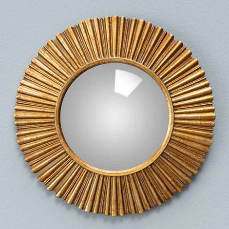 Petit miroir convexe doré Sanctus 18cm (1/3)