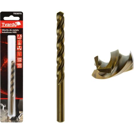 Punta da trapano in acciaio rapido HSS M35 al cobalto per metalli, 7,5 mm (1/48/288) (1/4)