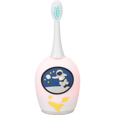Brosse à dents électrique en forme de U, en silicone souple, étanche IPX7, brossage automatique à 360°, pour enfants, blanche. (1/5)