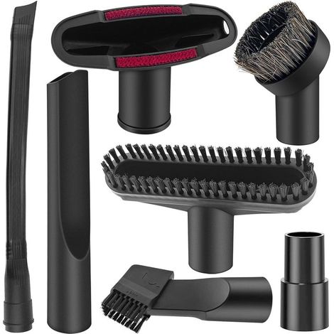 6 Pièces Embout Aspirateur, Brosse Aspirateur Universel avec 1 Pièces 63cm Suceur Plat Flexible pour Aspirateurs avec un Diamètre Intérieur de 32 mm à 35 mm (1/5)