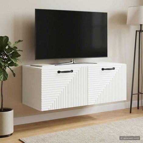 Wandmontierter TV-Schrank Weiß 78,5 x 41 x 30 cm Holzwerkstoff (1/5)