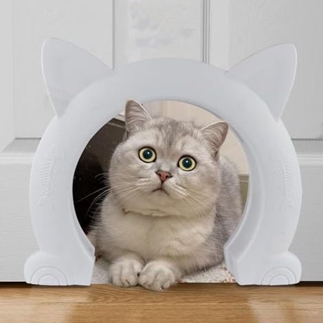 Longziming - Chatière - Chatière avec tunnel - Porte intérieure pour chats - Matériau sûr et durable - Pour buanderie/chambre - portes et fenêtres en bois (1/5)