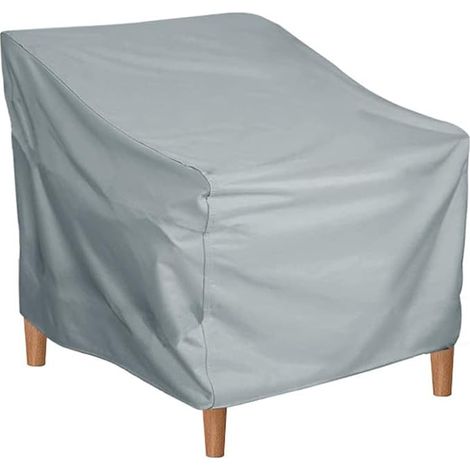 Sollbry Funda impermeable para silla de exterior, apilable, para muebles de jardín, a prueba de polvo, para un solo asiento, 70 x 79 x 70/102 cm (1/4)