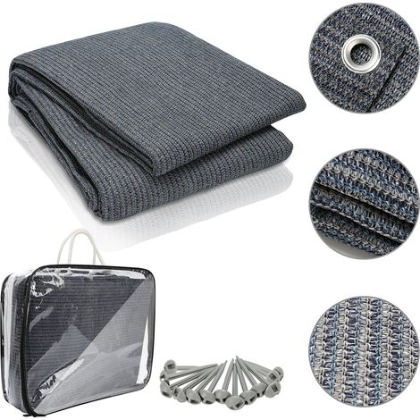 Jiubiaz Tapis de tente respirant 300x500CM, tapis de sol camping extérieur pour auvent et caravane Bleu (1/5)