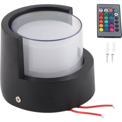 Runde LED-Acryl-Wandleuchte 5W RGB mit Fernbedienung, Innen-/Außenleuchte für Wohnzimmer, Schlafzimmer, Flur, Hotel, Garten, wasserdicht, Spannung AC85-265V (integrierte Fernbedienung mit Batterie, ru (1/5)