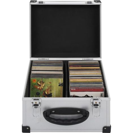 CD-Koffer für 40 CDs Aluminium ABS Silbern (1/5)