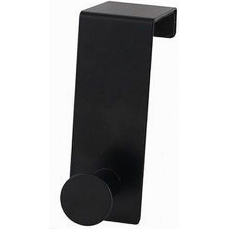 TRADE SHOP - Appendiabiti Da Porta Con 1 Gancio 4x11.5 Cm Nero Per Asciugamani Vestiti 87774 - (1/2)