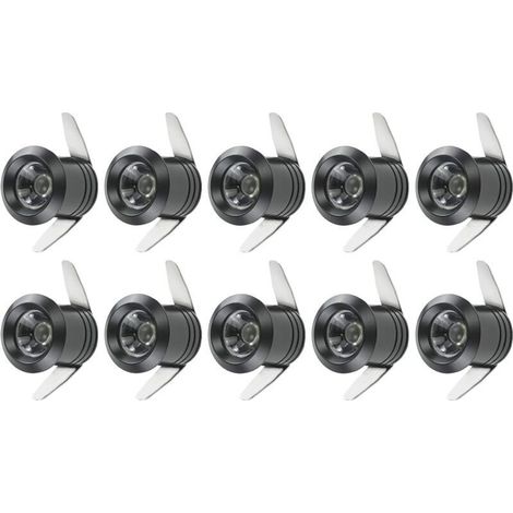10 mini faretti LED da incasso da 1W con trasformatore separato per vetrine, cucine, scale, armadi, 90-265V CA