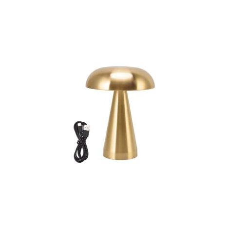 Pilzförmige Tischleuchte im Industriestil, minimalistisch, modern, 3 Farben, verstellbar, wiederaufladbar, innovative Touch-Steuerung, Schreibtischlampe, Gold - Crezuo (1/4)